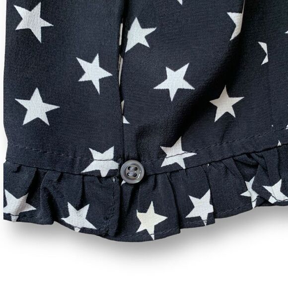 J. Crew Dress Black White Star Print Scoop Neck Long Sleeve Silk Midi Shift 4 - Picture 8 of 12